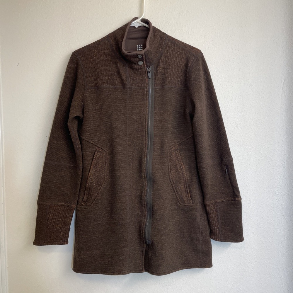 Title Nine Fleece Jacket Womens Size Medium Brown Wool‎ Blend Swacket  Outdoor